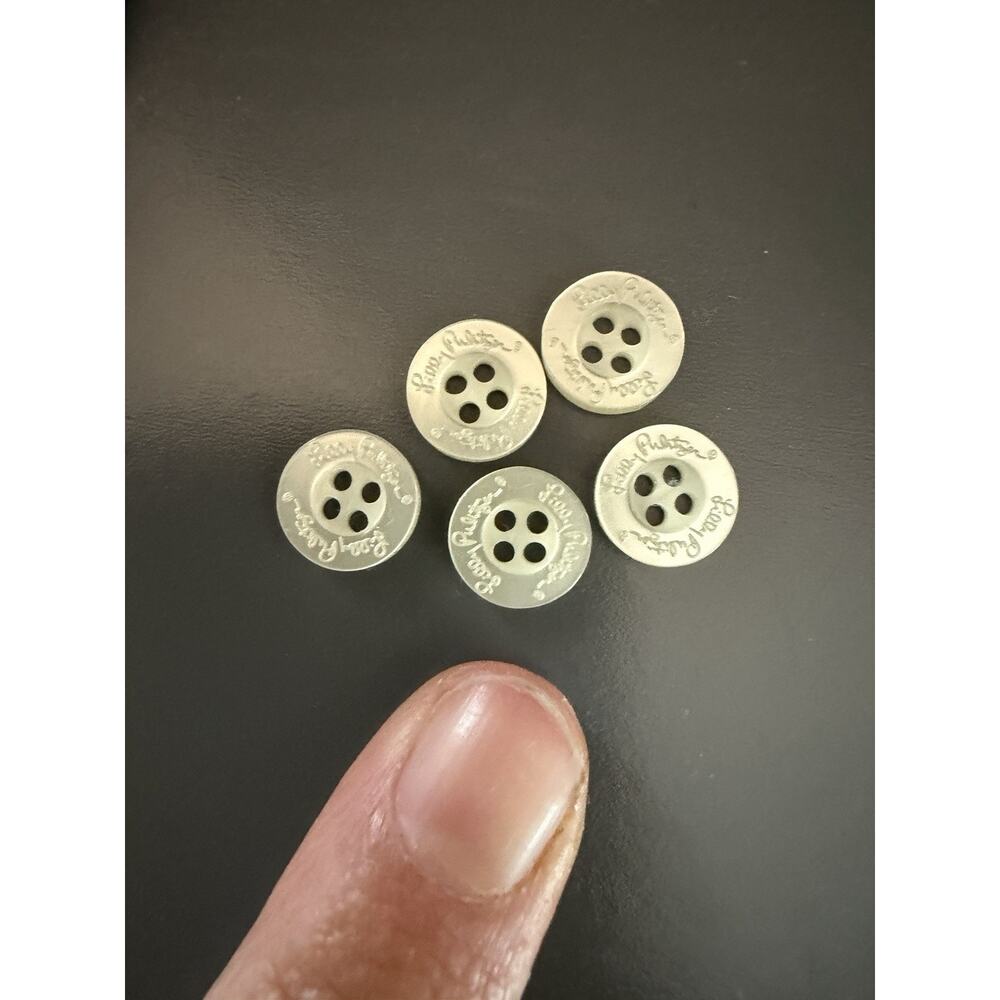 Lot of 5 Lilly Pulitzer Logo Replacement Buttons White 4-Hole Shirt Dress Button